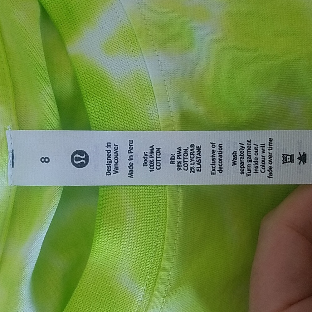 Lululemon Athletica All Yours Cropped  T-Shirt Tie Dye Neon Short Sleeve… - Picture 3 of 3